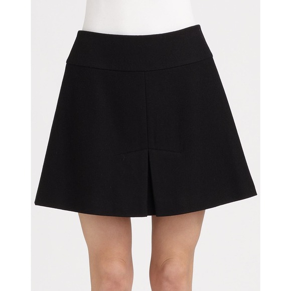 Rachel Zoe Mylan A-Line Wool Blend Mini Short Lined Skirt Black 10 Nwt $250 - Picture 1 of 3